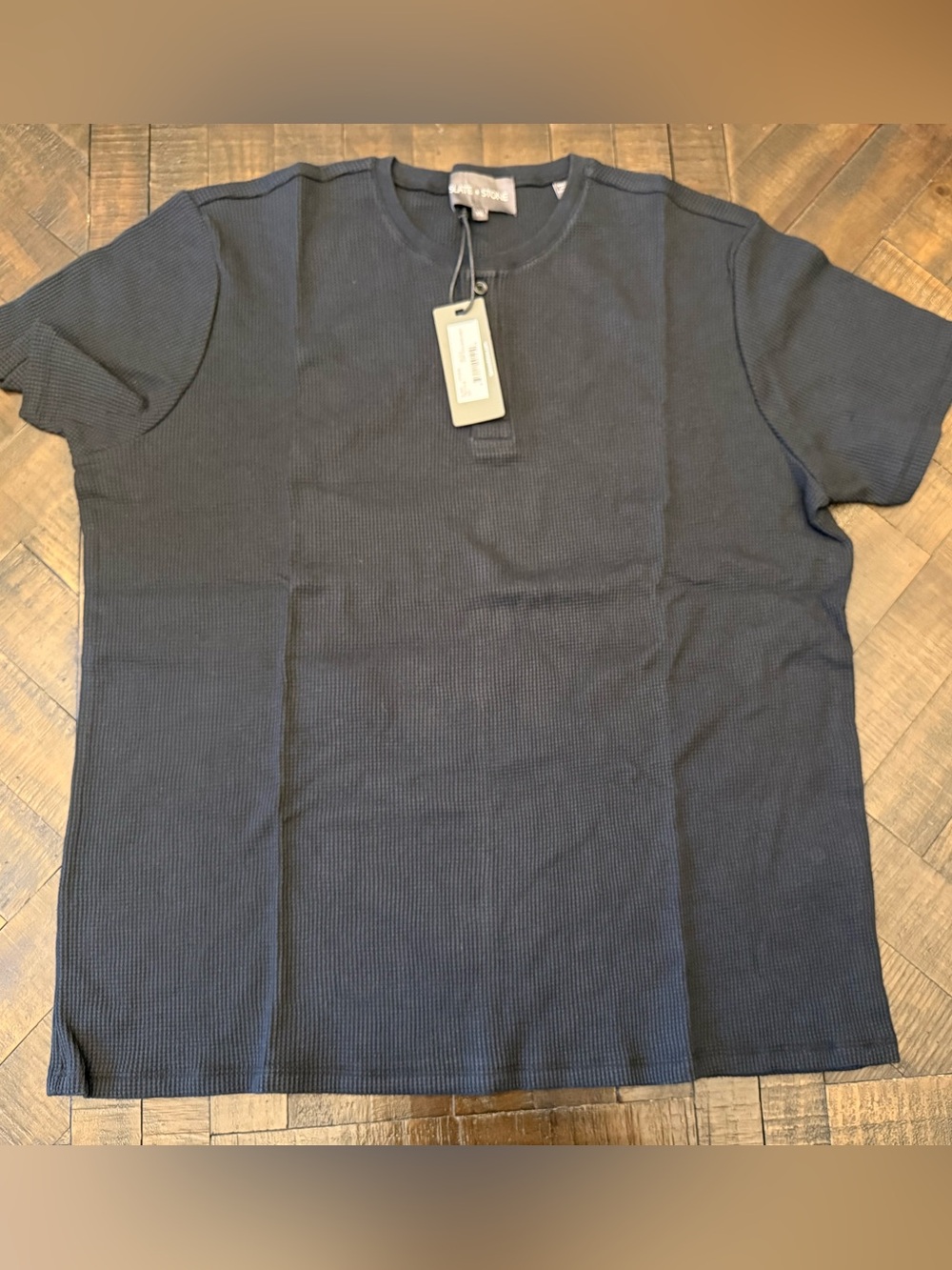 Slate & Stone Navy Short-Sleeve Waffle Knit Tee